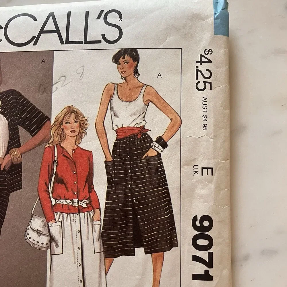 McCall Sewing Pattern 9071 Women’s Jones New York Top‎ Skirt & Jacket Sz 10 1984